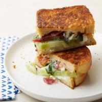 Grilled Brie and Goat Cheese with Bacon and Green Tomato image
