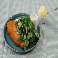 Panko-Crusted Chicken with Watercress Salad and Buttermilk Dressing_image