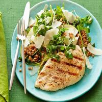 Grilled Chicken with Spelt, Pear and Watercress Salad image