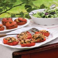 Tomatoes and Peppers stuffed with Basmati Rice and Kale_image