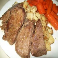 Top Round Steaks With Rosemary Garlic Potatoes image