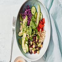 Rice-and-Bean Salad Bowl with Tahini Sauce_image