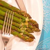 Asparagus With Butter Lemon and Mint Drizzle image