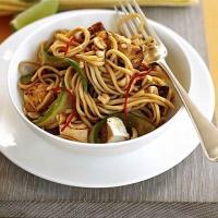 Asian-style tofu & cucumber noodles image