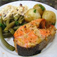 Grilled Limoncello Salmon Steaks image