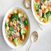 Mini Meatball Soup With Broccoli and Orecchiette image