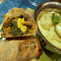 Baked Southwestern Egg Rolls With Avocado Ranch image