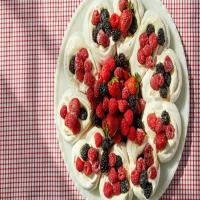 Pavlova Wreath with Berries and Creme Fraiche image