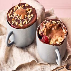 Brownie mug cake ice cream surprise image