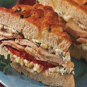 Roasted Chicken, Zucchini, and Ricotta Sandwiches on Focaccia_image