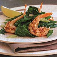 Roasted Spiced Shrimp on Wilted Spinach image