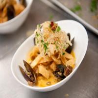 Paella Inspired Seafood Pasta with a Cognac Cream Sauce_image
