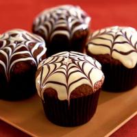 Spider web chocolate fudge muffins image