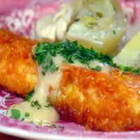 Potato-Crusted Codfish Steaks with Lemon Butter Sauce_image
