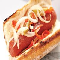 Grilled Hot Dogs with Sweet-Hot Relish image