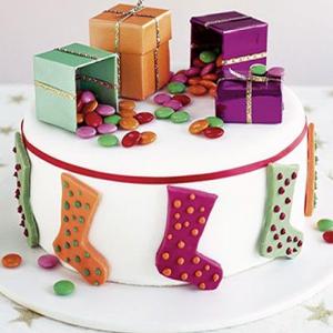 Santa's stocking cake image