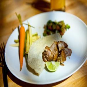Carnitas with Spicy Pickled Vegetables and Cactus Salad_image
