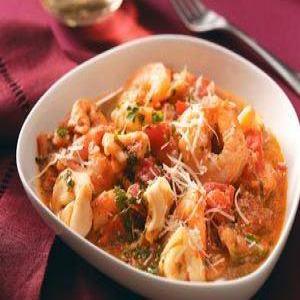 Shrimp & Tortellini in Tomato Cream for Two Recipe_image