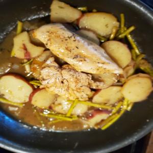 Simple and Delicious Chicken With Potatoes and Asparagus image