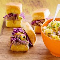 Hawaiian BBQ Pulled Pork Sandwich with Grilled Pineapple Relish image