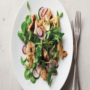 Pea-Shoot and Baby-Artichoke Salad with Parmesan Croutons image