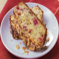 Orange-Rhubarb Bread with Almond Topping image