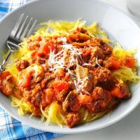 Garlic Spaghetti Squash with Meat Sauce and Tomato_image
