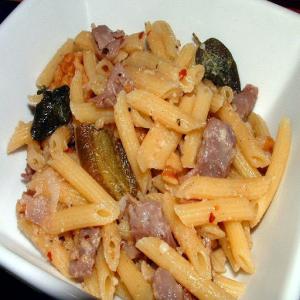 Penne with Prosciutto, Walnuts & Fried Sage Leaves Recipe - (4/5) image