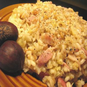 Chestnut and Bacon Risotto With Savoy Cabbage_image