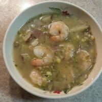 Leek and Potato Soup with Shrimp and Corn image