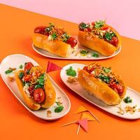 Chorizo hot dogs with chimichurri image