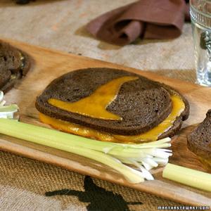 Grilled Cheese Sand-Witches with Celery Broomsticks image