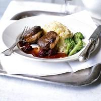 Pan-fried venison with blackberry sauce image