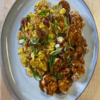 Orange Chicken with Chinese Sausage Fried Rice image