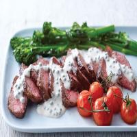Steak with Peppercorn Sauce image