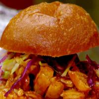 Bourbon BBQ Pulled Chicken Sandwiches and Green Apple Slaw image