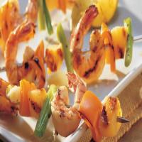 Grilled Spicy Garlic Shrimp, Pepper and Pineapple Kabobs image