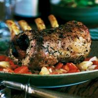 Roast Pork with Fruit Stuffing and Mustard Sauce image