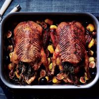 Roast Ducks with Potatoes, Figs, and Rosemary_image