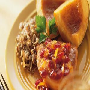 Cranberry-Ginger Pork With Glazed Acorn Squash_image