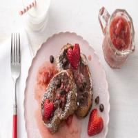 Chocolate French Toast with Strawberry Syrup_image