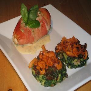 Broccoli Cheese Stuffed Chicken With Spinach Patties image