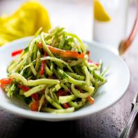 Broccoli Stem and Red Pepper Slaw image