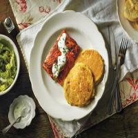 Creamy Chili Salmon with Corn Griddlecakes image