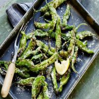 Blistered Shishito Peppers with Browned Butter, Lemon and Parmesan image