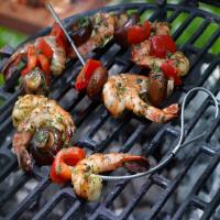 Shrimp and Vegetables Skewers with Garlic Marinade_image