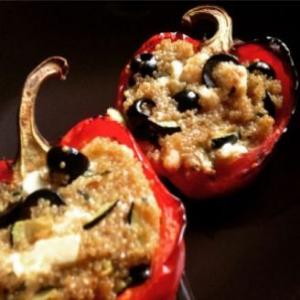 Stuffed peppers with quinoa, olives and feta_image