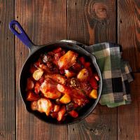 One-Skillet Roasted BBQ Chicken and Vegetables_image