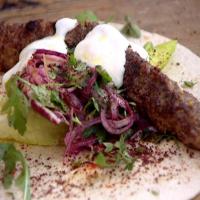 Grilled Lamb Kofta Kebabs with Pistachios and Spicy Salad Wrap_image