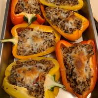 Vegetarian Stuffed Red Bell Peppers_image